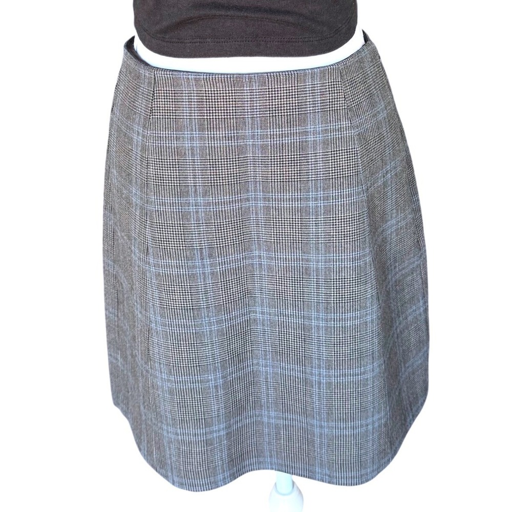 Babaton Modern Mini A-Line Skirt Glencheck Plaid Mini Grey Office Aritzia Size 4